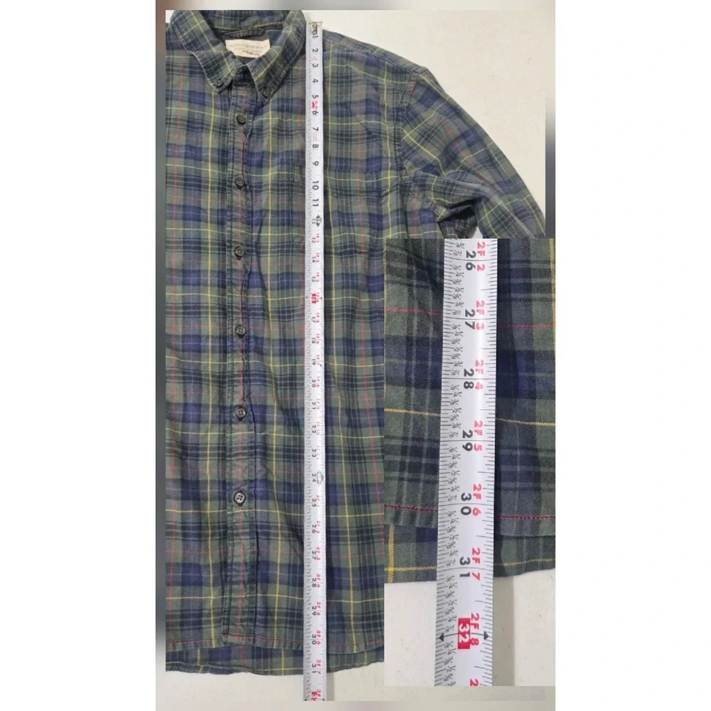 Denim & Supply Ralph Lauren Mens XXL Green Plaid Long Sleeve Button Down Shirt